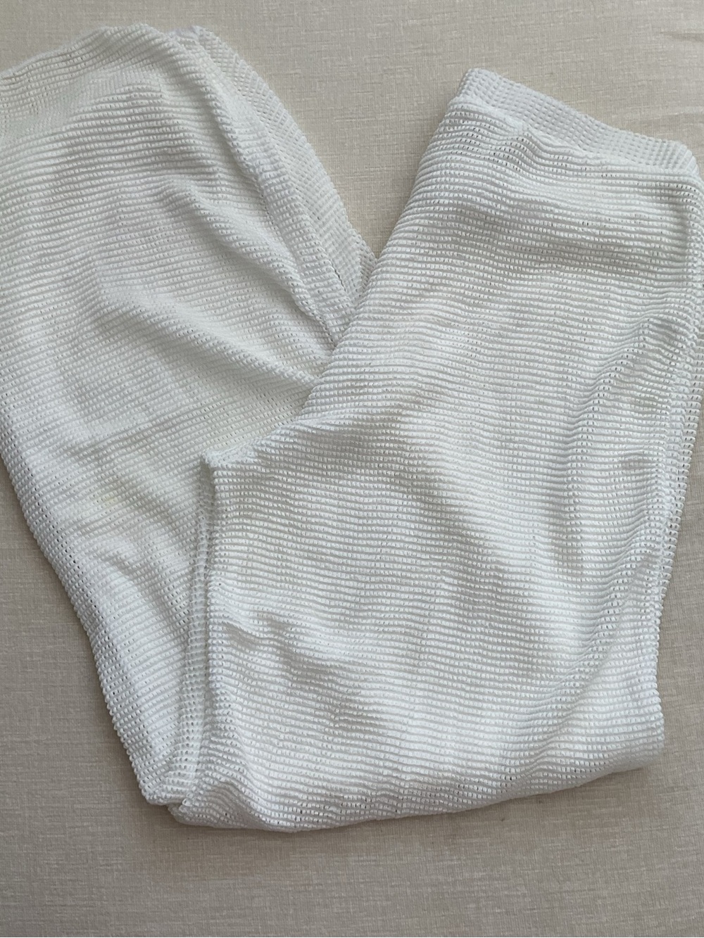Women’s White Knit Swim Coverup Pants - Picture 2 of 4